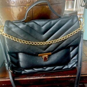 Black quilted handbag crossbody